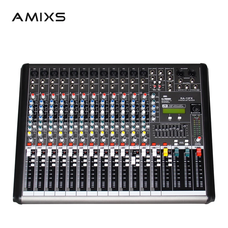 Mesa mezcladora de Audio para karaoke, mezclador de escritorio con de audio de 12 canales, alimentación fantasma, con RA de sonido profesional| AliExpress