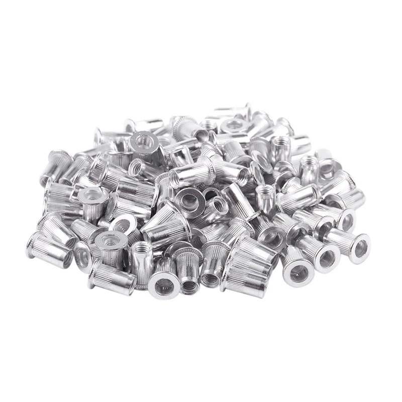 

M5 Aluminium Threaded Rivnuts Flat Head Rivet Nuts Nutserts 100pcs Promotion