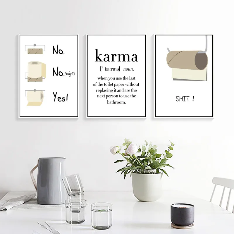Paintings Toilet Quotes Toilet Paper Quotes Wall Art Posters