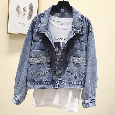 Guilantu Vintage Denim Jacket Women Spring Autumn Coat Streetwear Coat Female Single Breasted Blue Basic Jeans Jackets Womens
