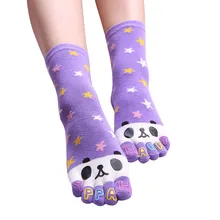 JAYCOSIN новые женские носки с надписью HAPPY Star милые носки с узором панды хлопковые цветные забавные носки с пятью пальцами 1127 49