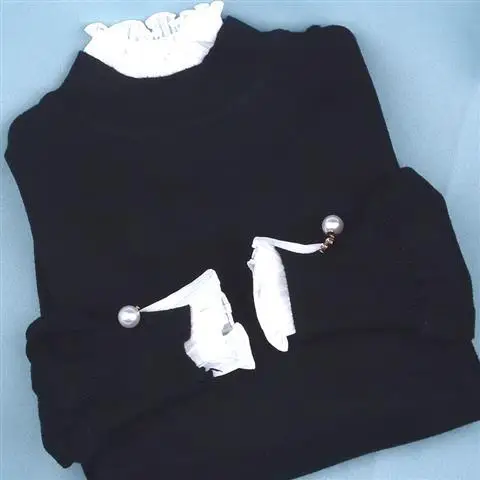 Лоскутный шифоновый свитер для женщин, Осенний Женский пуловер с расклешенными рукавами и жемчугом
