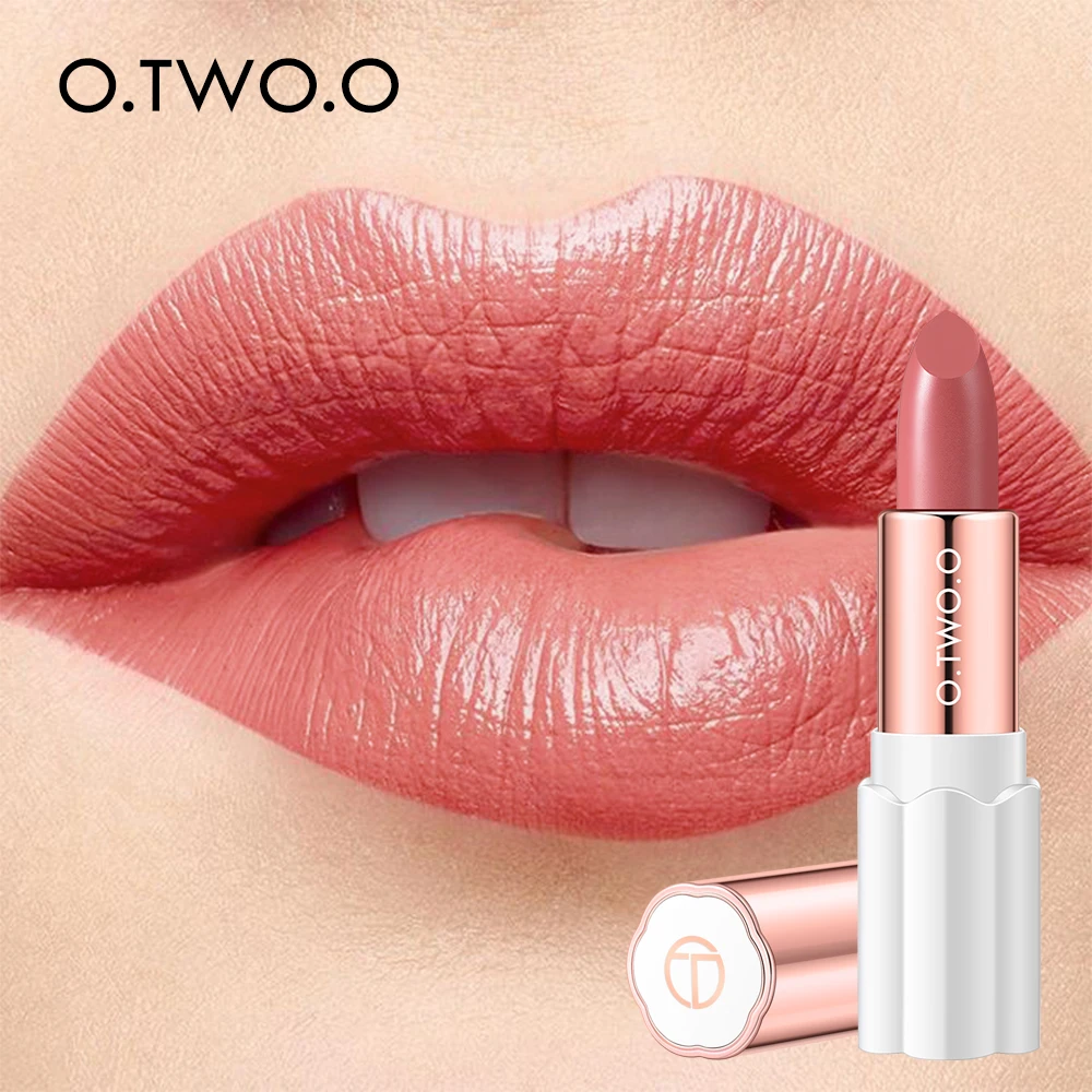 

O.TWO.O Hot Semi Velvet Lipstick Nude Rich Color Waterproof Moisturizing Long Lasting Lightweight Lips Makuep 12 Colors