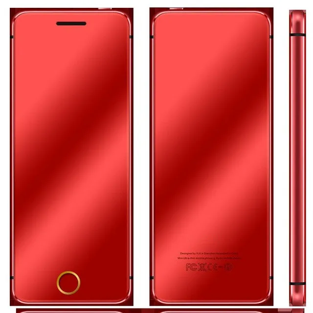 YEPEN N2 Роскошный ультра тонкий металлический корпус, две sim-карты, сотовый телефон с MP3, Bluetooth, циферблат, 1,67 дюймов, мобильный телефон Ulcool V66 - Цвет: Красный