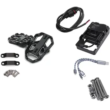 

1 Pair for Honda Nc700X Motorbike Foot Pegs Footpegs Footrests & 1 Pcs Mobile Phone Bracket USB Phone Charging