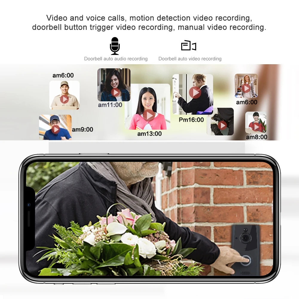 Deurbel met camera 720P видео дверной звонок беспроводной wifi дверной звонок умный видео домофон камера безопасности дверь