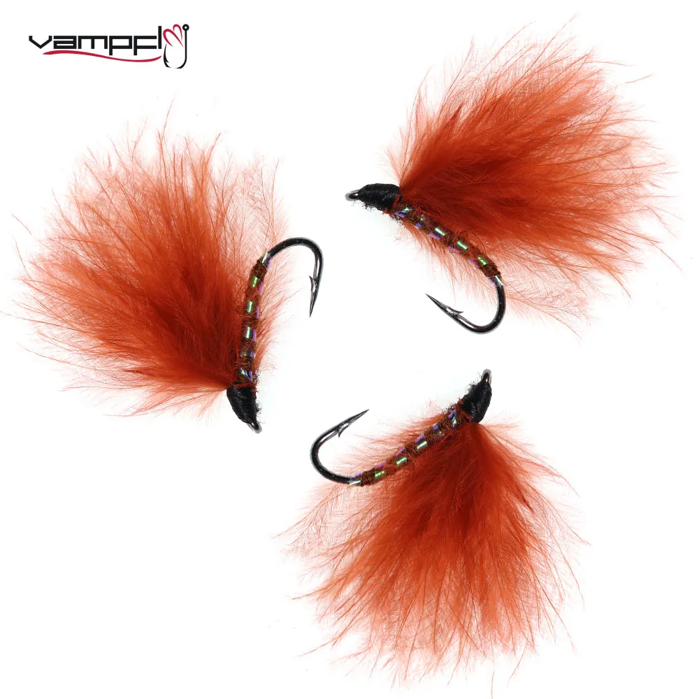 Vampfly 6pcs Squirmy Worm Fly Tungsten Bead Head Barbless Hook #14 San Juan Wormy  Fly Trout Bass Pan Fish Fly Fishing Flies - AliExpress