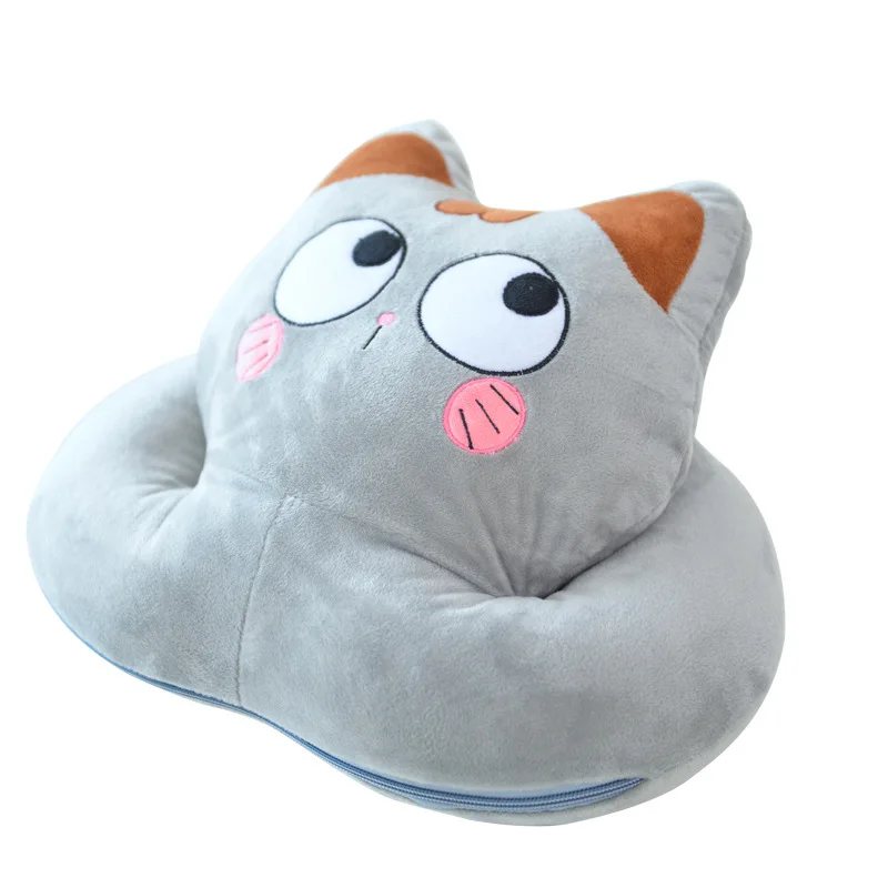 Из хлопка с котом из мультфильма, подушка для сна с Одеяло легкий Портативный многофункциональная дорожная подушка на шею для защиты поясничного Сиеста подушка