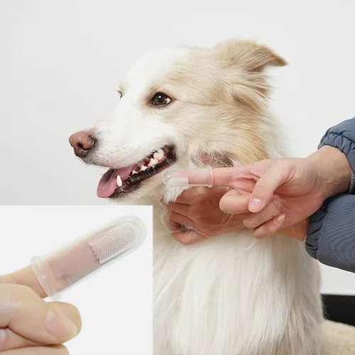 

Hot Selling Pet Finger Toothbrush Teddy Dog Brush Bad Breath Tartar Teeth Care Dog Cat Cleaning Supplies Soft Tooth Brush Good@3