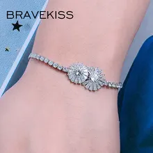 Bravekiss прозрачный браслет-цепочка с двумя цветами для женщин CZ друзья очаровательный Теннисный браслет ювелирные изделия роскошные аксессуары UB0183