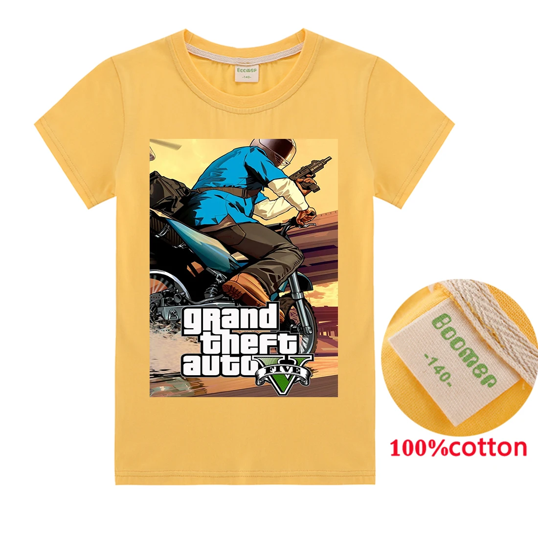 Лидер продаж, футболка для мальчиков и девочек Новинка, gta 5 Grand Theft Auto V, Детские хлопковые футболки с принтом, детская одежда с короткими рукавами детские топы с капюшоном - Color: T1215