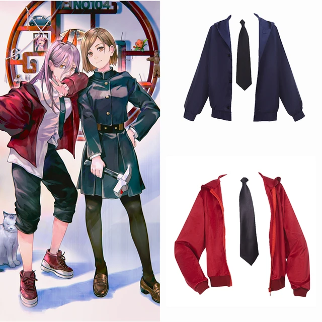 Anime Chainsaw Man Power Cosplay Costume Outfit + Cosplay Wig Cosplay  Jacket Pants Uniform Halloween Party Fancy Dress Up Set, Set Of 6 