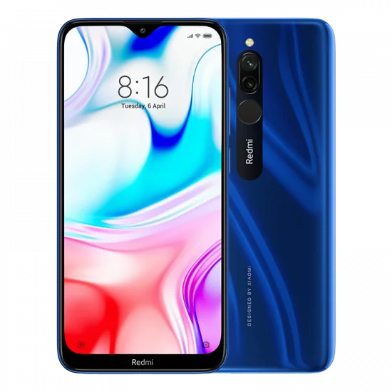 Xiaomi Redmi 8 с глобальной версией, 3 ГБ ОЗУ, 32 Гб ПЗУ, Восьмиядерный мобильный телефон Snapdragon 439, экран 6,22 дюйма, большая батарея 5000 мАч, 12MPCamera - Цвет: Blue