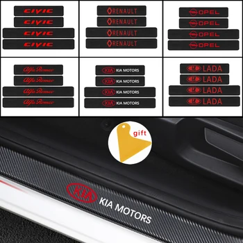 

4PCS Car Door Threshold Carbon Fiber Scuff Plate Sticker For BMW Audi Toyota Honda Nissan Subaru Suzuki Ford Kia Accessories