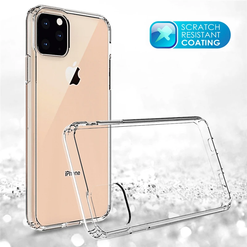 

Crystal Clear Transparent Acrylic Case for Iphone 11 Pro Max X XS XR 6 6S 7 8 Plus Shockproof Protection Phone Cover