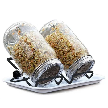 

Stainless Steel Sprouting Stands Foldable Sprouter Black Non-slip Scaffolds for Mason Jar Lid/iPad Tablet Phone Stands Foldable
