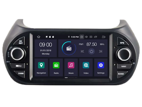 Perfect AVGOTOP Android 9.0 4GB+64GB CAR DVD PLAYER for Deckless FIAT Fiorino IPS HD Screen NAVIGATION 7