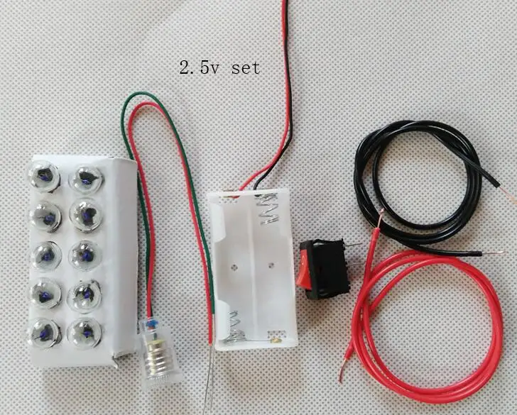 MIX начальной и средней школы детского сада электрической цепи эксперимент светильник лампочка яркий комплект - Цвет: 2.5v set