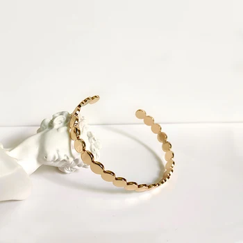 

TB-78 Hive Shape Gold Bangles Hexagon Geometric Bangles for Women Circle Minimalist Open Bangle Adjustable Trendy Jewelry