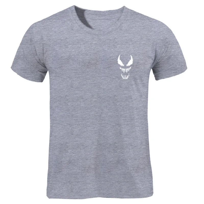 gray Новая одежда, модная футболка, мужская хлопковая дышащая мужская футболка с коротким рукавом для фитнеса, футболка для тренажерного зала, облегающая Повседневная летняя футболка - Цвет: gray