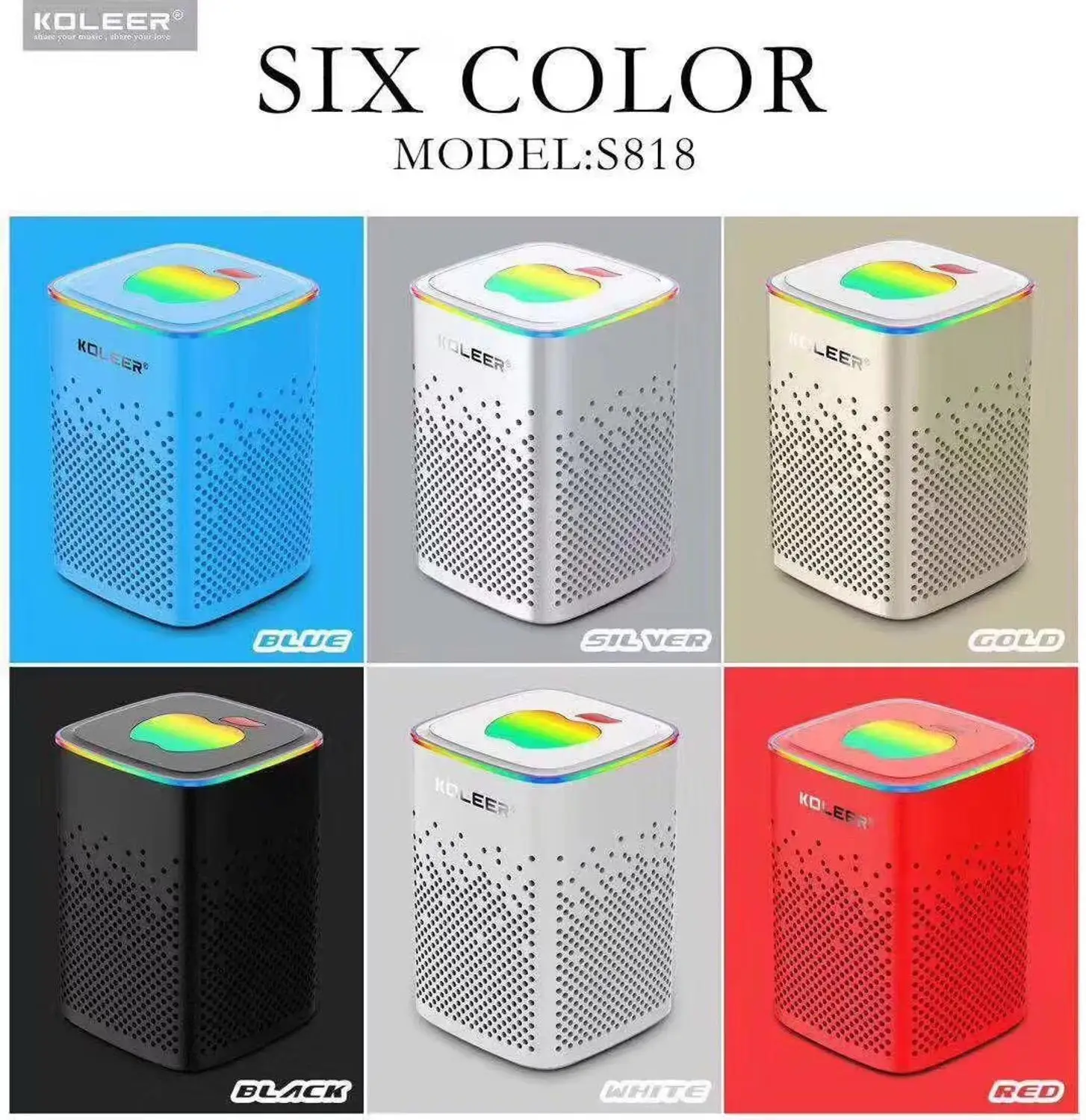818 красочный беспроводной Bluetooth динамик открытый красочные лампы карты вставки подарок сабвуфер звук
