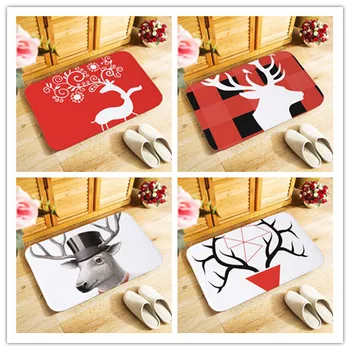 

40x60cm outdoor entrance doormat cartoon deer elk printed small area rug for bedroom kitchen hallway doormat anti-slip door mat