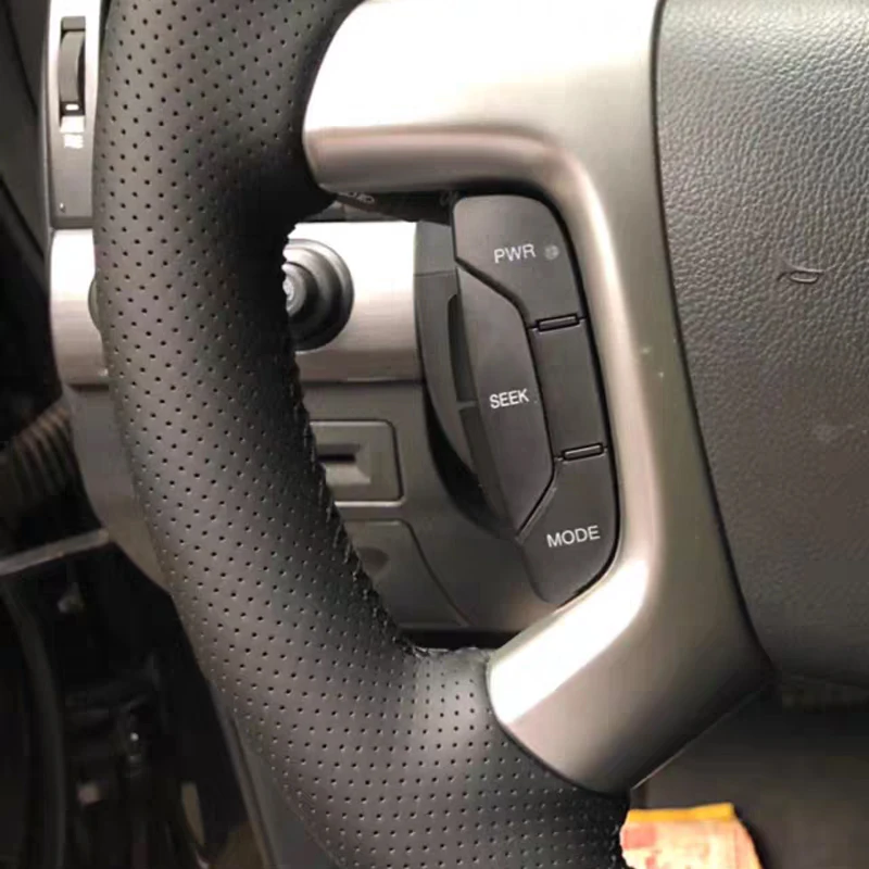 Free Shipping High Quality cowhide Top Layer Leather handmade Sewing Steering wheel covers protect For Chevrolet Epica/CAPTIVA