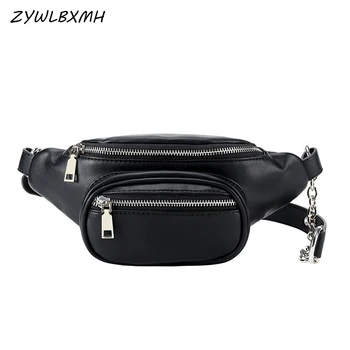 

ZYWLBXMH Multi-pocket Waist Packs Solid Color Waist Bag Waterproof PU Leather Belt Bag Women's Chest Bag Fanny Pack riñoneras