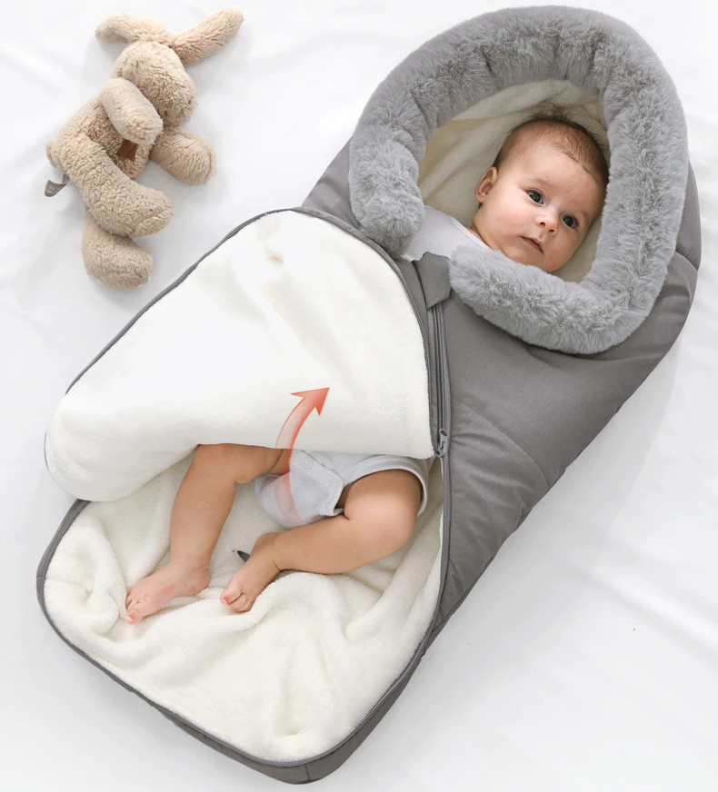 

Baby Stroller Sleeping Bag Winter Warm Envelopes For Newborn Thicken Stroller Sleepsacks Infant Windproof Envelopes Sleep Sack