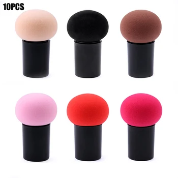 

10PCS Cosmetic Puff Powder Brush Cute Mushroom Shape Head Makeup Foundation Sponge Concealer Smooth Dry Wet Beauty Tool