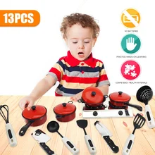 13Pcs Kitchen Pretend Play Children's Educational Toys Simulation Cooking Toy Set Sensory Cognition Parent-child Interactive Toy