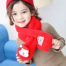 Рождественский плюшевый шарф-воротник для малышей с объемной аппликацией из мультфильма; зимняя накидка на шею; 95AB