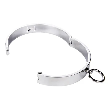 SM Metal Stainless Steel Neck Collar BDSM Sexy Leash Ring Chain Slave Bondage Toys Role Play Erotic Sex Toys For Women Men 5