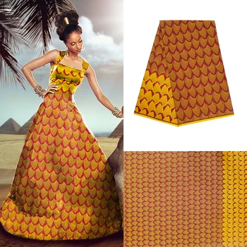 

2020 Latest African Fabric Wax Java Printed Fabrics Ankara Fabrics 100% Polyester Good Material SW143