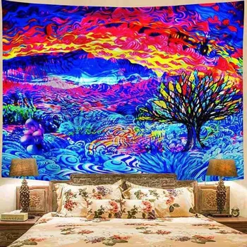 

Fantasy Forest Tapestry Wall Hanging Psychedelic Mushroom Tapestries Art Wall Carpet Farmhouse Decor Carpet Living Room Bedroom