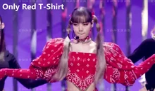  Korean Lisa Jazz Dancer Puff Sleeve T-Shirt Tops Women K-pop Stage Costume Outfits Hip-Hop Street Slim Shorts Festival Clothing 