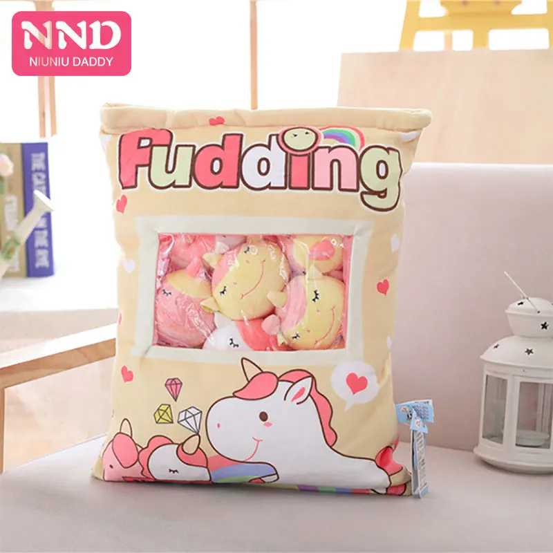 Niuniu папа еда плюшевые игрушки Моделирование 45*40 см закуска Подушка kawaii Сакура Кролик Плюшевые Творческие игрушки для детей/малышей - Цвет: unicorn