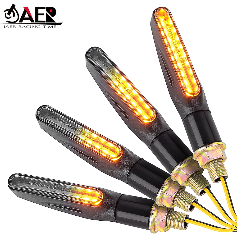

JAER 2PCS 12V E24 mark Universal Motorcycle 9SMD LED Turn Signal Indicators Flowing Water Amber Blinker Light Flashers Lamp