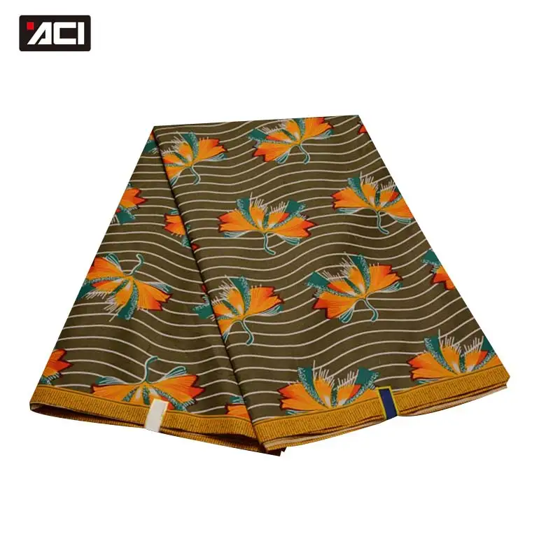 

ACI African Real Wax Print Fabric 6 Yards New Arrival Tissu Wax Africain Party Dress Ankara African Wax Print Fabric For Sewing