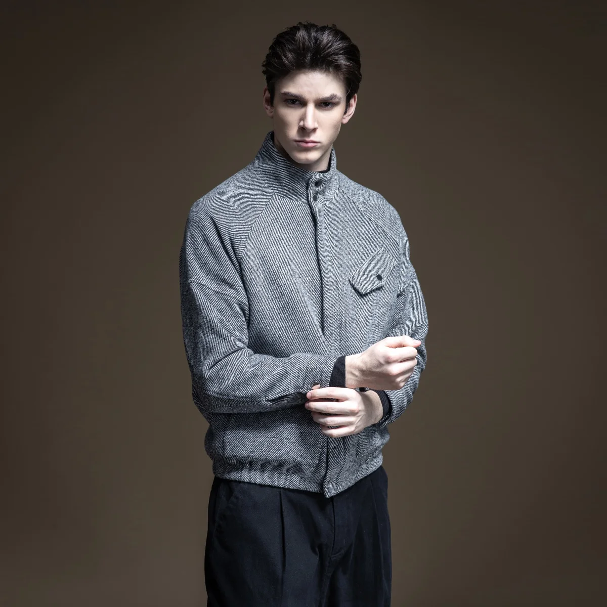 Jaqueta Masculino прямые продажи Стандартный без полиэфира карманы Твердые Pinli осень мужской чистый воротник Повседневная B193304270