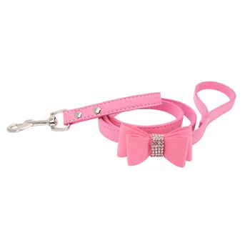 

Pet puppy leash adjustable diamond accessories bow lead belt dog supplies шлейка для собак для мелких собак#B