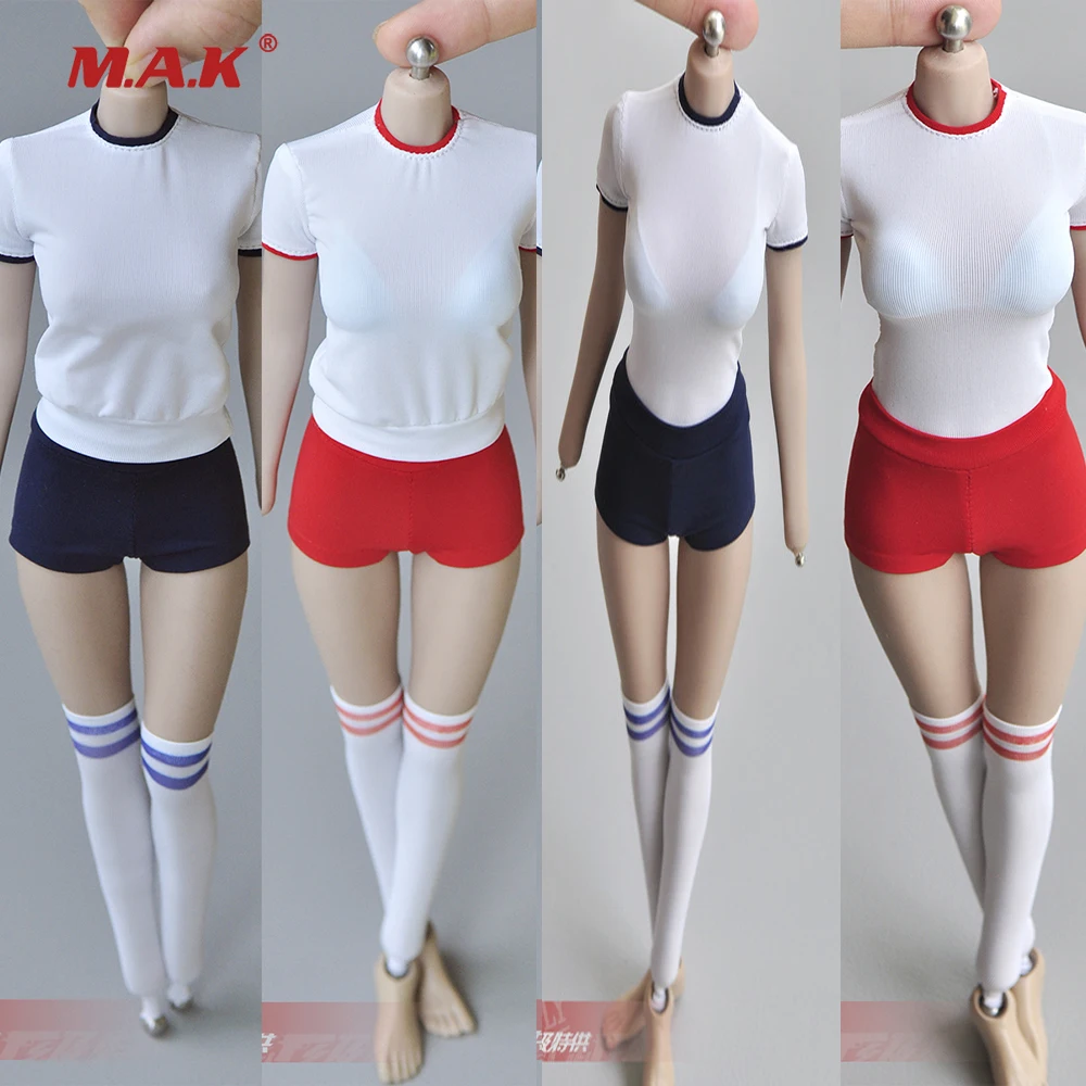 

1/6 scale women Japanese student sportswear short sleeve shorts doll for 12 inch model accessories clothes in stock