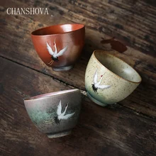 CHANSHOVA китайская ретро ручная работа глазурованная фарфоровая чайная чашка 100 мл Красная коронка кран узор Китай кунг-фу керамические чайные чашки H177