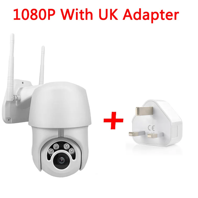 HD 1080P 2-мегапиксельная беспроводная WiFi IP CCTV двухсторонняя аудио-камера обнаружения движения для улицы IP66 Водонепроницаемая камера наблюдения для домашней безопасности - Цвет: 1080P Add UK Adapter