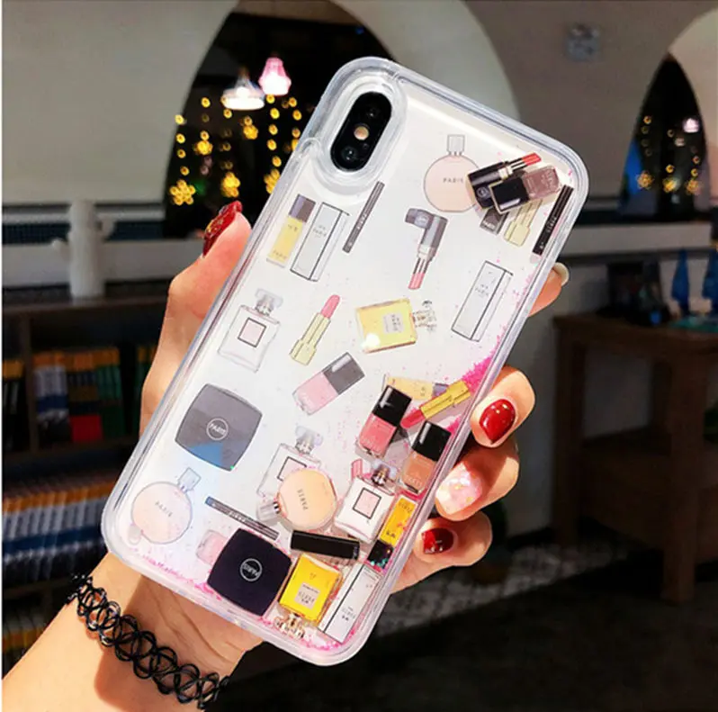 Стильный и прозрачный зыбучий песок для iPhone 11 pro max жесткий пластик чехол для iPhone 6s 7 8 Plus Xs Max Xr динамический жидкий корпус