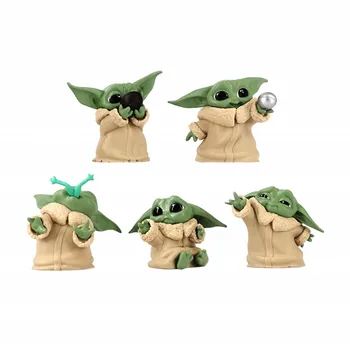 Figuras de acción de Baby Yoda de Mandalorian, Mini Figuras de acción de 5-6cm, 5 uds.