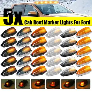 Image 1 - 5pcs LED Car Cab Roof Marker Lights  Lens Clearance Marker LED Roof Lamps Doom Lights For FORD F150 F250 F350 1980 1997