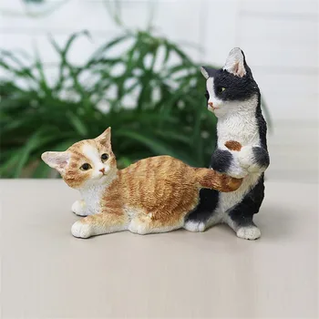 

SIMULATION CAT ART SCULPTURE DECORATIONS GARDEN CAT STATUE MINIATURES RESIN CRAFT HOME DECORATIONS ANIMAL FIGURINE R4811