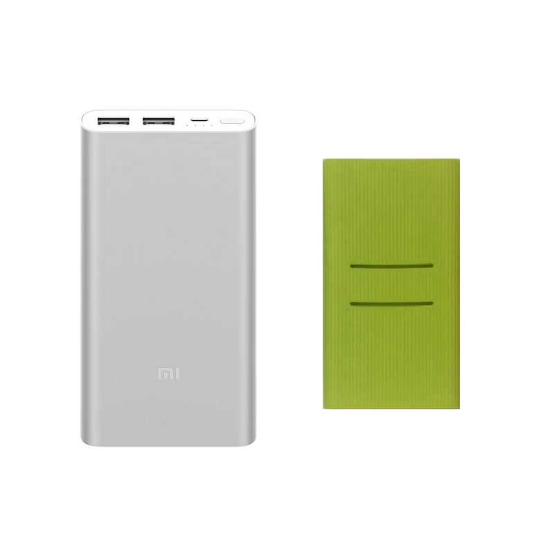 Silver add Green Xiaomi Mi внешний аккумулятор 2 10000 мАч двойной USB выход 18 Вт Быстрая зарядка 10000 мАч Внешний аккумулятор для iPhone samsung - Цвет: Silver add Green