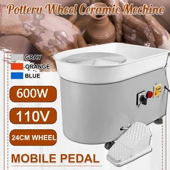 

Pottery Forming Machine 110/220V 6000W Electric Pottery Wheel DIY Clay Tool with Tray Adjustable Foot Pedal For Ceramic Work
